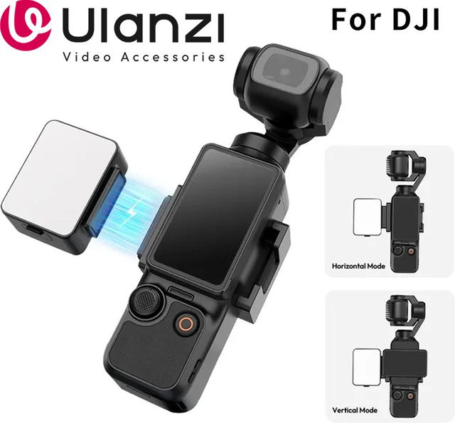 Ulanzi LM001 Pocket 3 magnetisches Mini-LED-Licht in Schwarz, wasserdichte Videoleuchte für DJI Osmo Pocket 3 zum Vlogging, 500 mAh wiederaufladbar - Bild 1