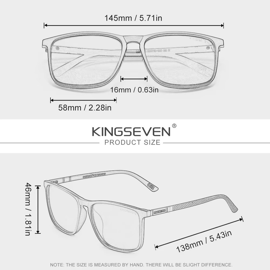 KINGSEVEN Sonnenbrille Rechteck, Vollrand, Kunststoff, grau, Unisex, polarisiert - Bild 2