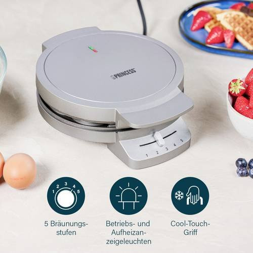 Princess DeLuxe Waffeleisen in Grau Metallic mit 1200 W - Bild 2