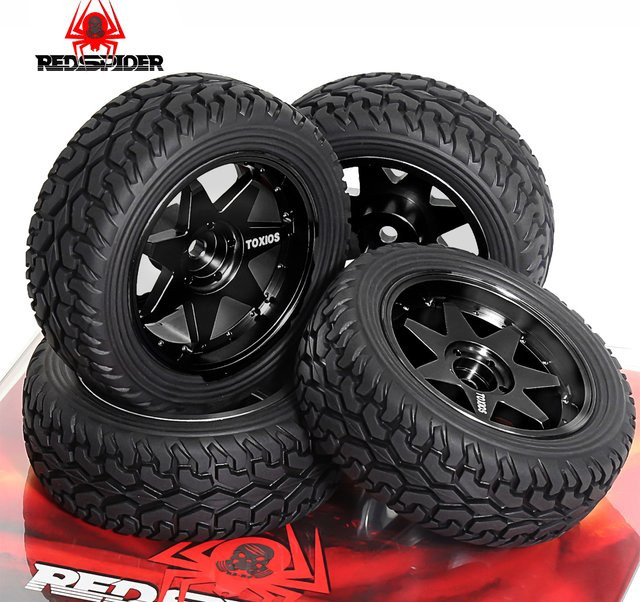 1/10 Off Road Räder Drift Felgen 75mm RC Reifen, Schwarz, Gummi - Bild 1