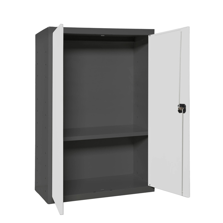 PROREGAL Stahlschrank AMEGO Metallschrank mit Flügeltüren in Weiß-Anthrazit, H x B x T: 90 x 80 x 40 cm - Bild 2