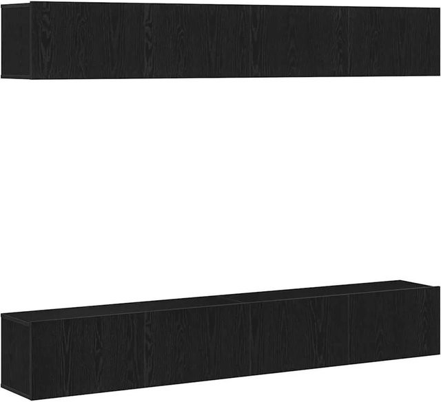 vidaXL TV-Schrank-Set 4-teilig in Schwarz und Eichen-Optik für dein Wohnzimmer, Wandmontage, B/T/H: 100 x 30 x 30 cm - Bild 1