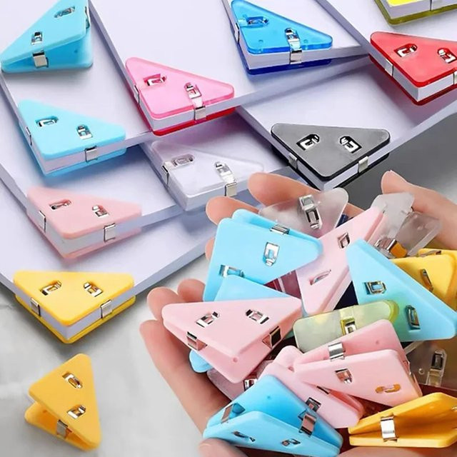 20 Stück Kreative Dreieck Clips aus Kunststoff in Multicolour für Schreibtisch und Büro zur Papierorganisation - Bild 1