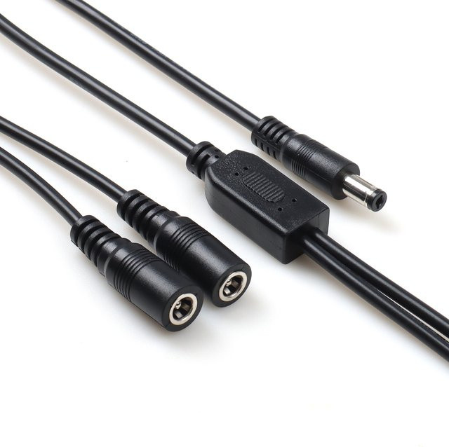 LANO DC-Verteilerkabel 1-zu-2, 1-zu-3 oder 1-zu-4 Splitterkabel für CCTV, DC 5521 Stecker auf 2, 3 oder 4 Buchsen, Schwarz - Bild 1