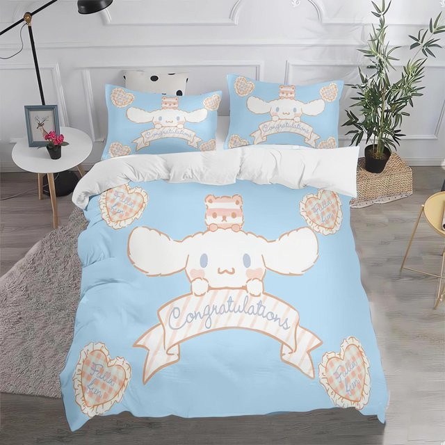 Sanrio Cinnamoroll Bettwäsche Set mit Bettbezug und Kissenbezug, Blau, B/H: 140 x 210 cm - Bild 1