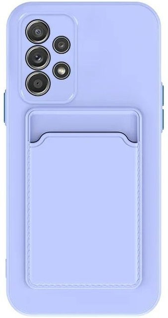 Silikon Geldbörse Kartenhalter Hülle für Samsung Galaxy S24 S23 S22 S21 S20 Ultra Plus FE A54 A71 A51 in Violett - Bild 1