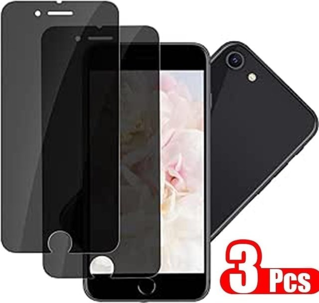 3er-Pack Sichtschutz-Displayschutzfolie aus gehärtetem Glas für Apple iPhone 6 6S 7 8 Plus in Schwarz - Bild 1