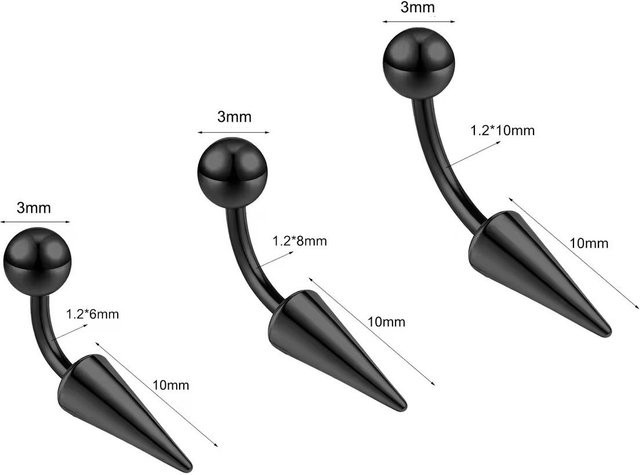 Augenbrauenring Edelstahl, schwarz, 1.2x10mm, Damen - Bild 1