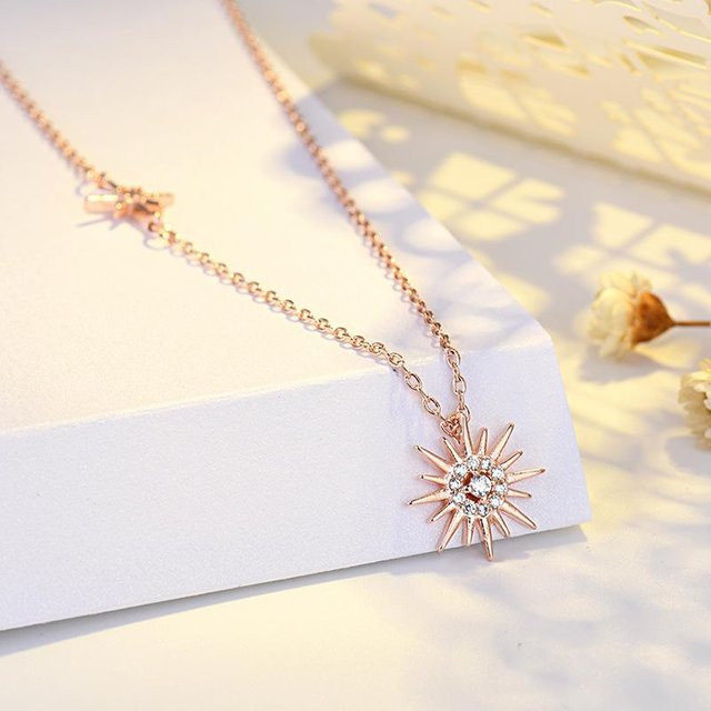 Wucifang Jewelry Sonnenkette, Kupfer, Roségold, Zirkonia, Damen - Bild 1