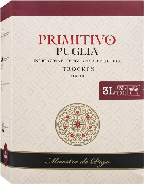 Vineris, Primitivo Puglia IGT, trocken, Rotwein, 3 l - Bild 1