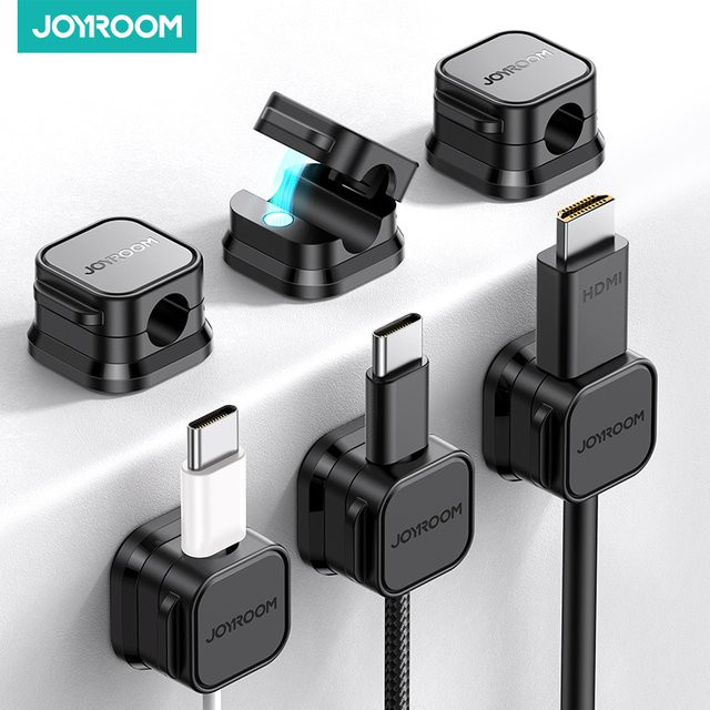 Joyroom Magnetische Kabelclips zur Kabelorganisation, verstellbare Kabelhalter für das Kabelmanagement unter dem Schreibtisch, erhältlich in Schwarz oder Weiß - Bild 1
