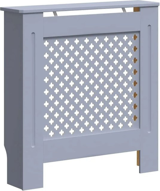 vidaXL Heizkörperverkleidung aus MDF in Grau mit modernem Lattenrost-Design, Höhe: 78,0 cm, Breite: 81,5 cm, Tiefe: 19,0 cm - Bild 1