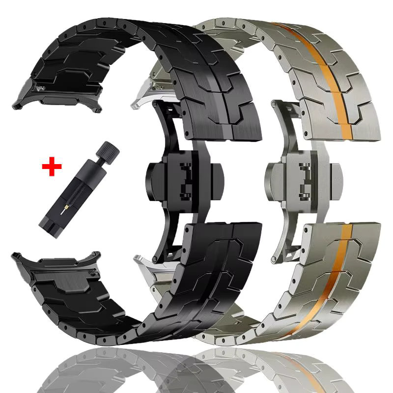 jansin Uhrenarmband Edelstahl, Silber, Unisex, für Samsung Galaxy Watch Ultra 47mm - Bild 4