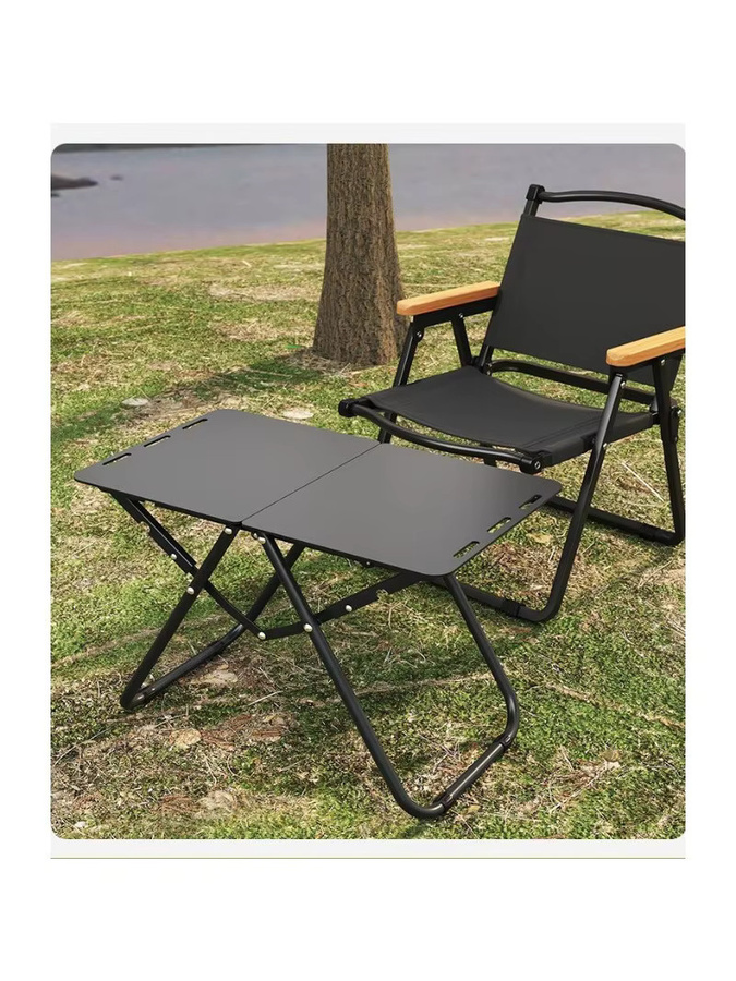 LIUSHADUOLA Outdoor Stapeltisch Schwarz Faltbarer Taktischer Campingtisch aus Metall für Picknick und Camping - Bild 6