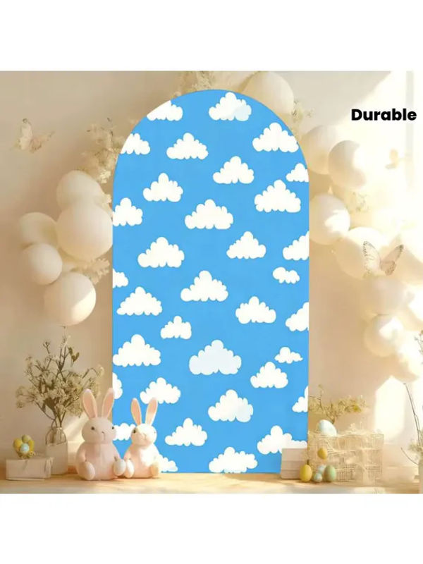 VIKAMA Hintergrunddekoration mit blauem Himmel und weißen Wolken für Geburtstag und Hochzeit, B/H: 120 x 120 cm - Bild 6