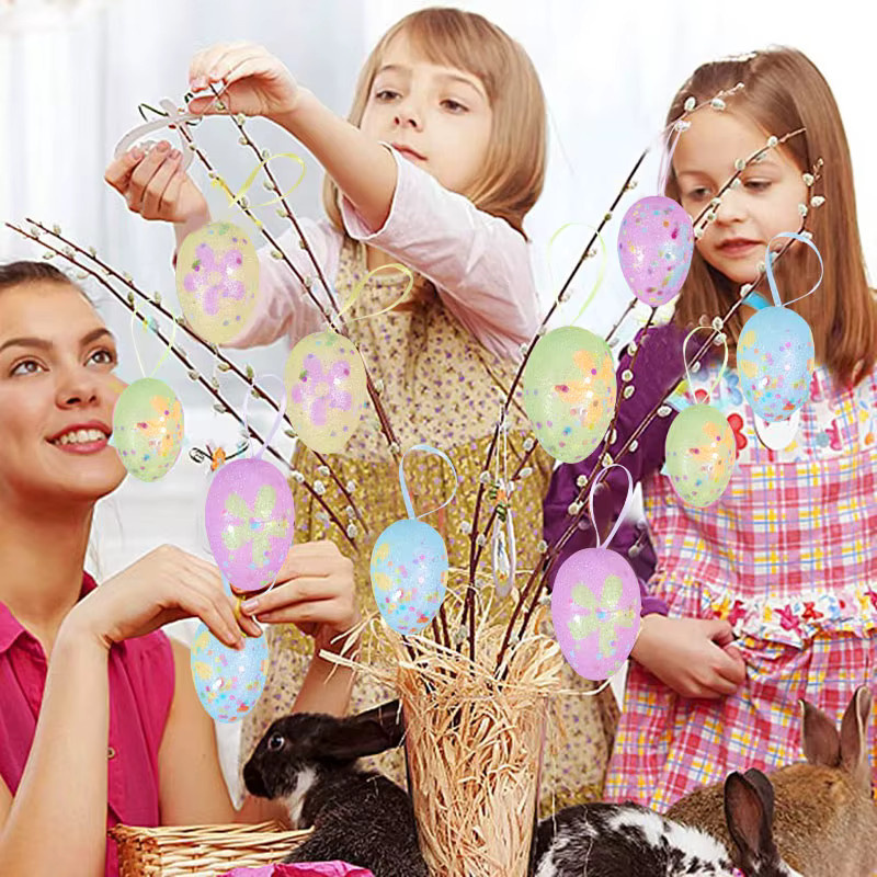 Bunte Oster-Eier Ornamente von joy-enlife als hängende Dekoration für den Osterbaum, Mehrfarbig - Bild 2