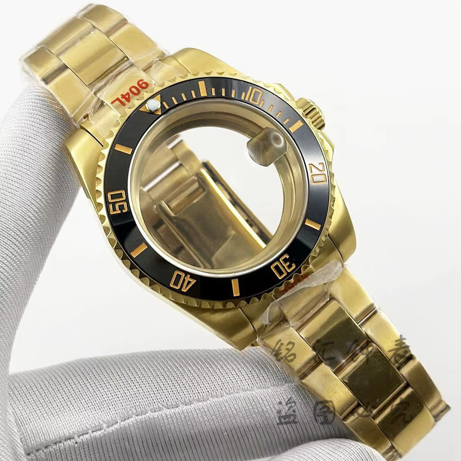 LIYAN Uhrengehäuse, Gold, Edelstahl, 40 mm, Taucher, Unisex - Bild 2