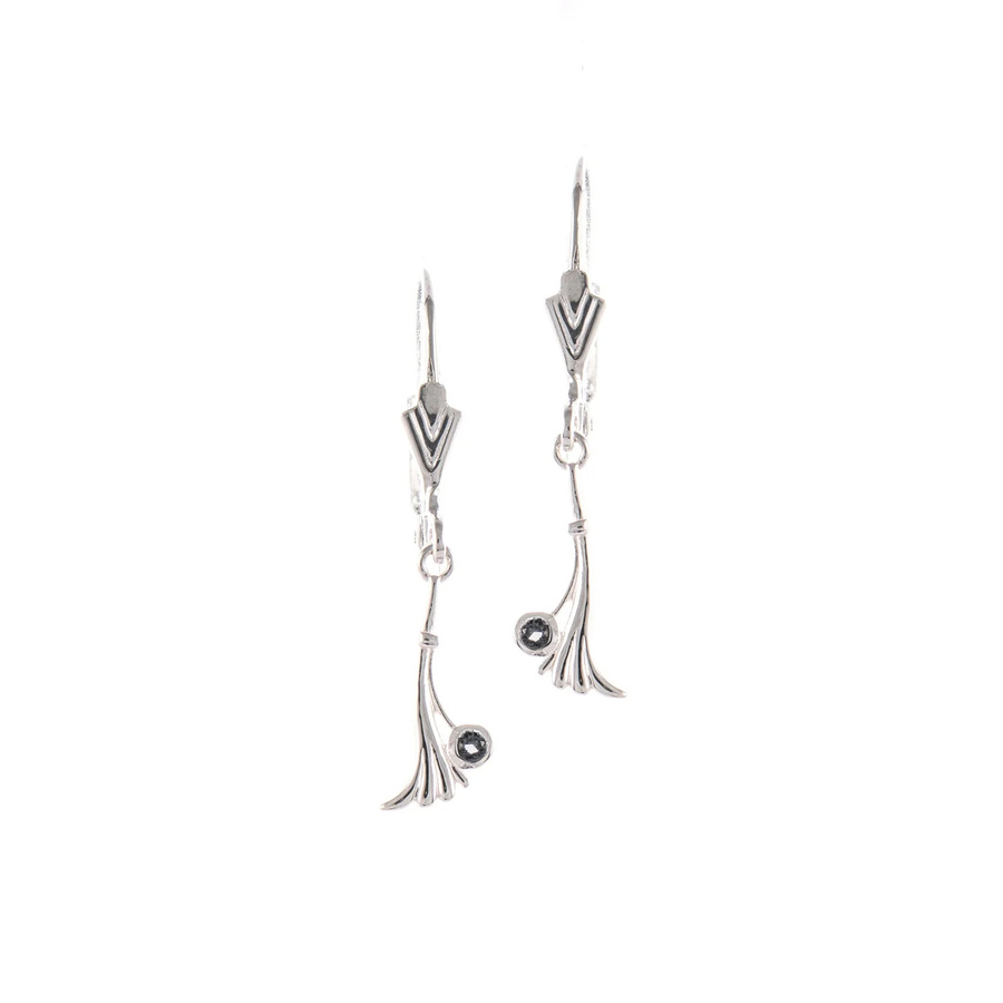 Ohrringe 925 Silber, Zirkonia, anthrazit, Damen - Bild 1