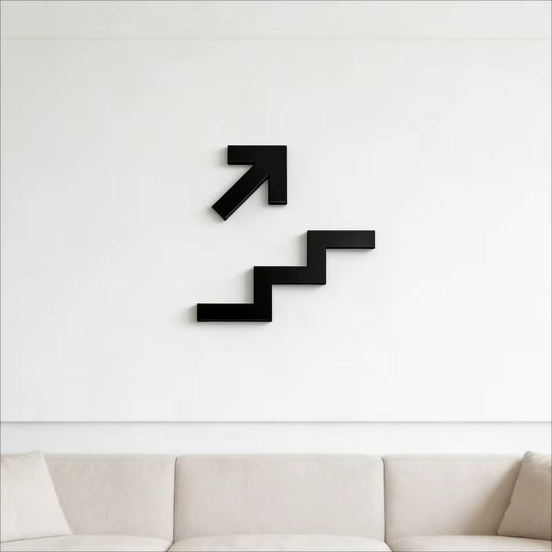 CIFBUY 3D Acryl-Treppenschild in Schwarz, selbstklebende lasergeschnittene Türdekoration aus Kunststoff für Büro, Hotel und Restaurant - Bild 3