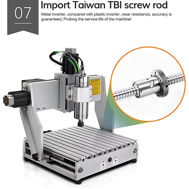 LY CNC-Fräser-Graveur 6040 mit 1,5 kW, 3 Achsen, Drehachse, 4. Achse und Handrad sowie Wassertank für industrielle Anwendungen - Bild 5