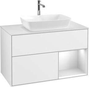 V&B Waschtischunterschrank Finion 100 in Weiß lackiert, B/T/H: 100 x 50,1 x 50,1 cm - Bild 1