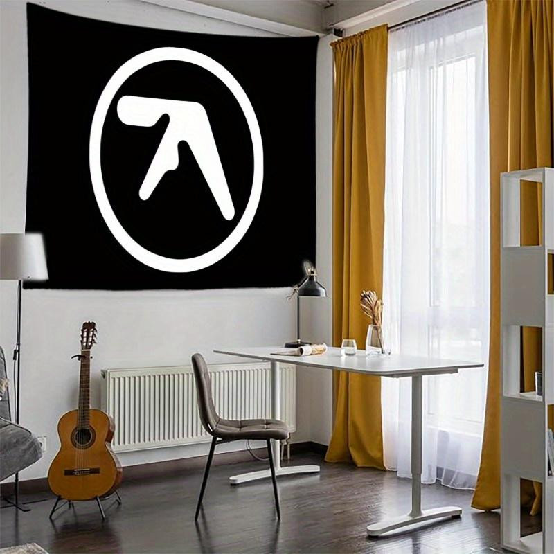 Aphex Twin Minimalistischer Wandteppich aus Polyester in Schwarz-Weiß, B: 40 cm, H: 60 cm - Bild 3