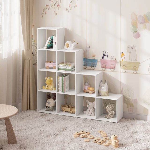 WOLTU Bücherregal in Würfelform mit 6 Fächern, weiß, modern und matt - Bild 1