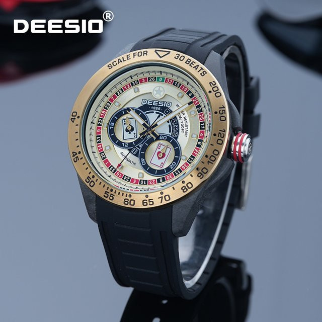 Deesio Armbanduhr, Automatik, Kohlefasergehäuse, Edelstahl, Herren - Bild 1