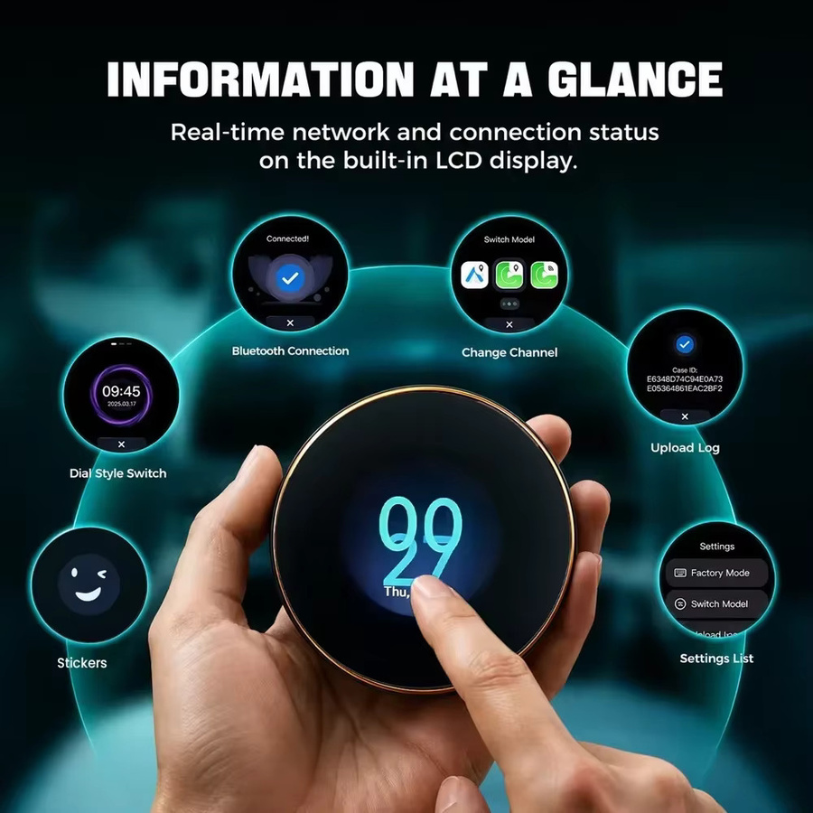 CarRocket Android 17 AI TV Box mit Wireless CarPlay und Android Auto, 8-Kern QCM6350 Prozessor, 128G Speicher, Split Screen Funktion, Schwarz - Bild 3