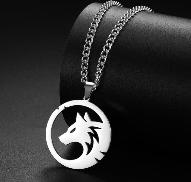 My Shape Halskette Edelstahl, Wolf Anhänger, Silber, Unisex - Bild 1