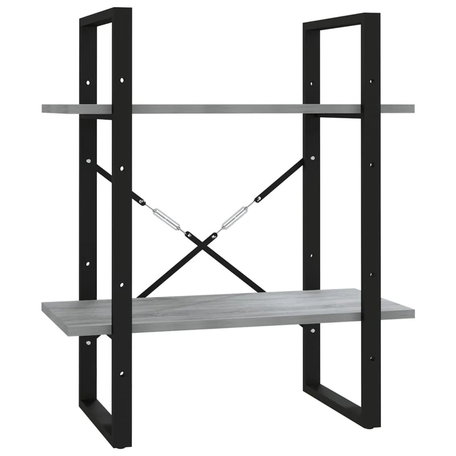 vidaXL Wandregal im Industrial-Design aus Holz und Metall, Grau, B: 60 cm, T: 30 cm, H: 70 cm - Bild 2