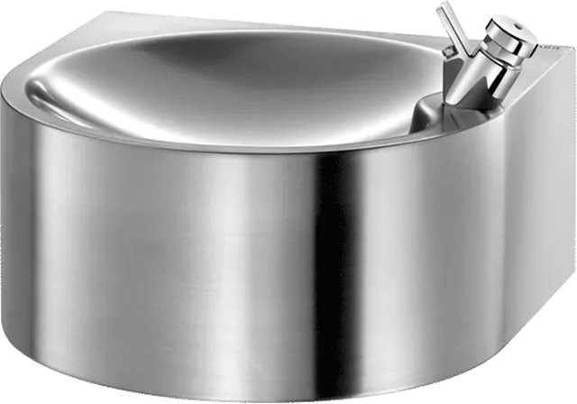 Delabie Trinkbrunnen SD Wandmontage aus Edelstahl 1.4301 satiniert in Silber, B/T/H: 40,5 x 40,5 x 21,0 cm - Bild 1
