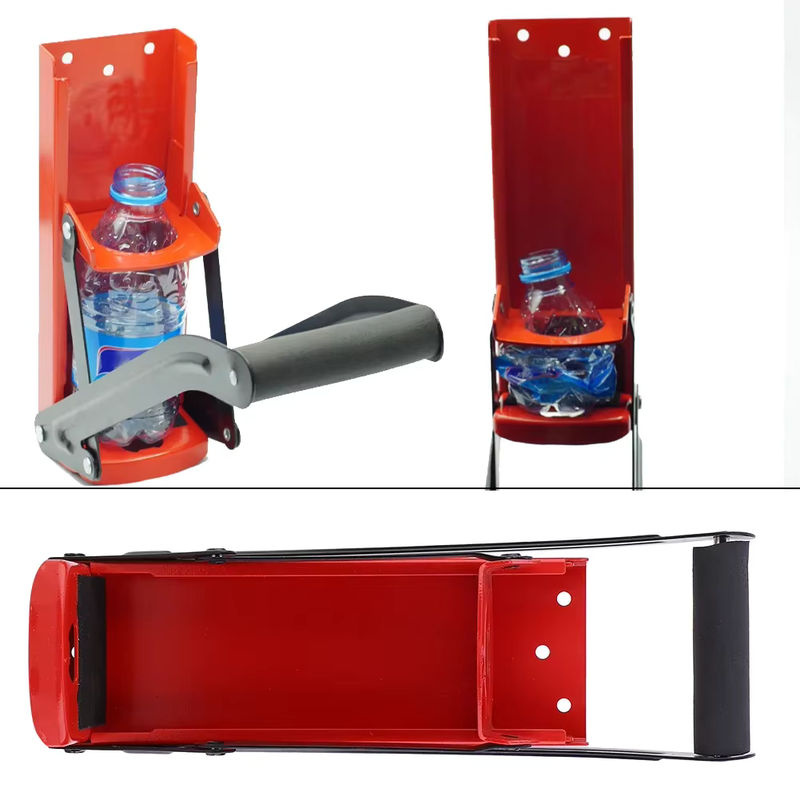 Fdit Flaschenbrecher und Dosenbrecher aus rotem Stahl mit Gummigriff für 500 ml Flaschen und Kunststoffflaschen-Recycling, B/T/H: 32,5 x 10,0 cm - Bild 7