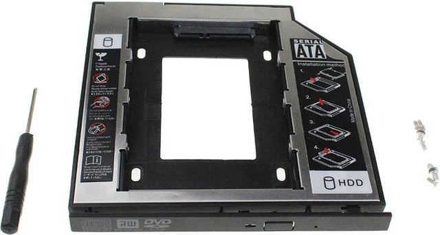 Ninth World SATA 3,0 HDD Caddy 9,5mm für 2,5 Zoll SSD in Schwarz - Bild 1