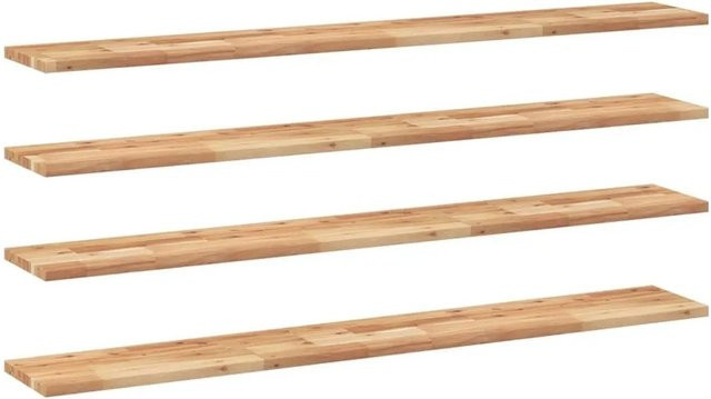 4er Set vidaXL Schweberegale aus Massivholz Akazie, Ölbehandelt, Braun, B: 160 cm, T: 20 cm, H: 2 cm - Bild 1