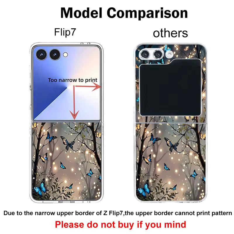 Schmetterlingsmuster Handyhülle aus hartem PC für Samsung Galaxy Z Flip 7, Flip 6, Flip 5, Flip 4, Flip 3 5G in Transparent Multicolour - Bild 2