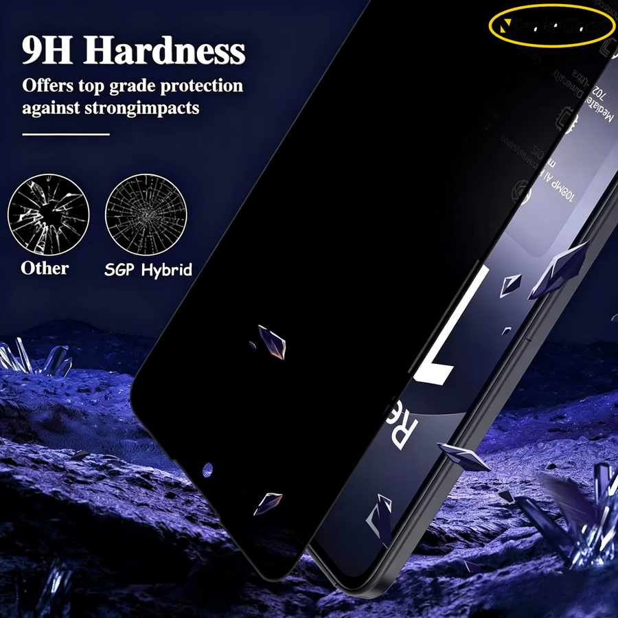 HKSN 3-teiliges Sichtschutzfolie aus gehärtetem Glas für Motorola G86 G82 G72 G55 G56 E40 E22 E14, Anti-Peep und kratzfester Displayschutz, transparent - Bild 3