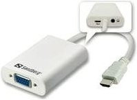 Sandberg HDMI zu VGA Videokonverter mit Audio-Anschluss in Weiß - Bild 1