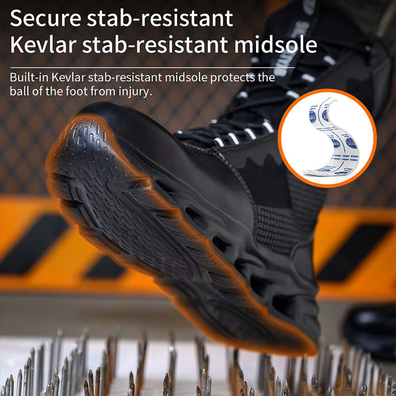 Kankeirr Arbeitsstiefel für Herren in Schwarz mit Stahlkappe und rutschfester Sohle - Bild 3