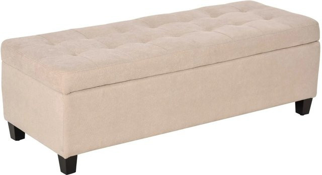 HOMCOM Sitzbank mit Stauraum und Deckel in Leinenoptik, Farbe: Beige, B/T/H: 125 x 49 x 41,5 cm - Bild 1