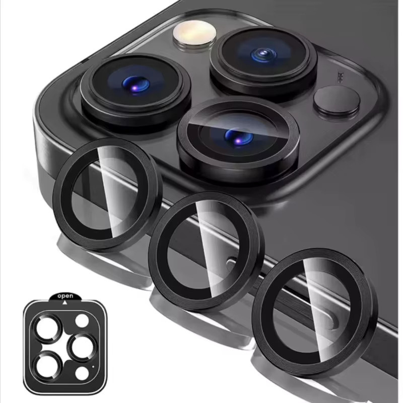 ZHUOHUAN Kameraobjektivschutz mit CD-Muster für iPhone 18 17 16 15 14 Pro Max Plus, Metallring und Glas, Silber - Bild 6