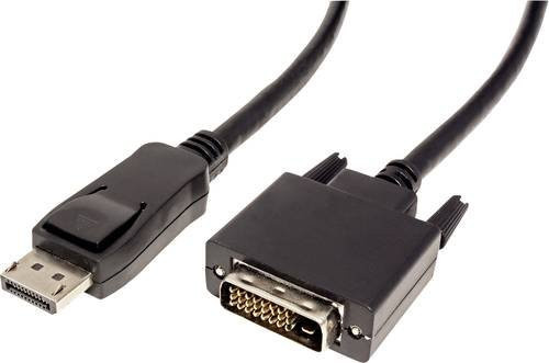 Value DisplayPort auf DVI-D 24+1pol. Adapterkabel, Schwarz, Länge: 5,00 m - Bild 1