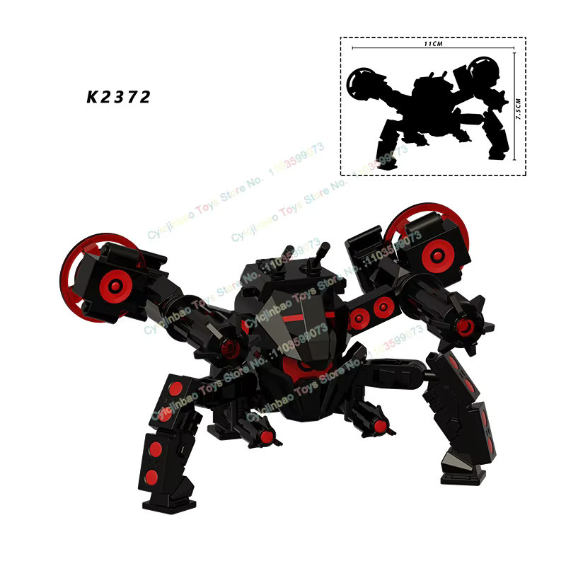 cyicjinbao Toilettenmann Mini-Monitor-Modelle Actionfigur, Bausteine Zubehör, Schwarz - Bild 1