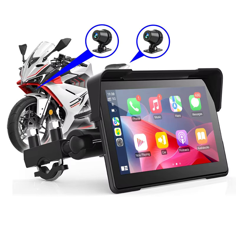 Jansite Motorrad Display mit CarPlay und Android Auto sowie GPS Navigation in Schwarz (5/7 Zoll) - Bild 4