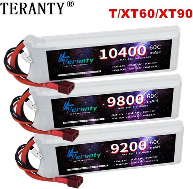 TERANTY 2S LiPo Akku 7,4V mit 9200mAh 60C für RC Boot Heli Flugzeug UAV Drone FPV mit XT60 Deans T oder XT90 Stecker in Weiß - Bild 1
