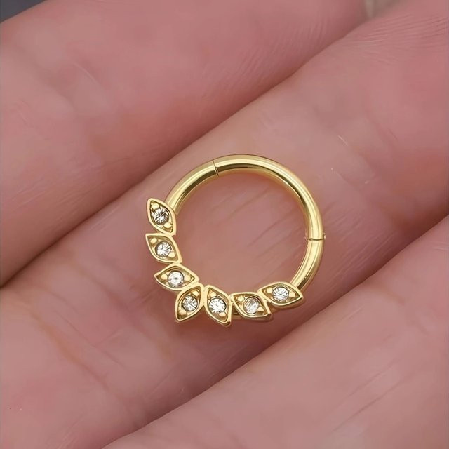 EVISPOL Nasenring Edelstahl, Gold, Zirkonia, Unisex - Bild 1