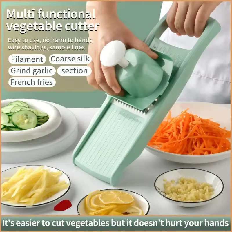 Multifunktionaler Gemüse-Slicer und Obst-Reibe von LETIITTGOO in Grün - Bild 2
