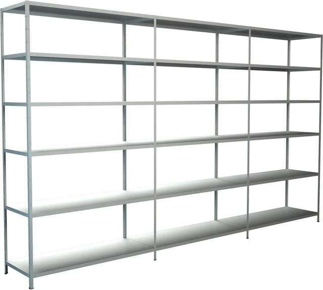 Schulte Steck-Grund- und Anbauregal aus Metall in Weiß, B/H/T: 230 x 280 x 35 cm - Bild 1