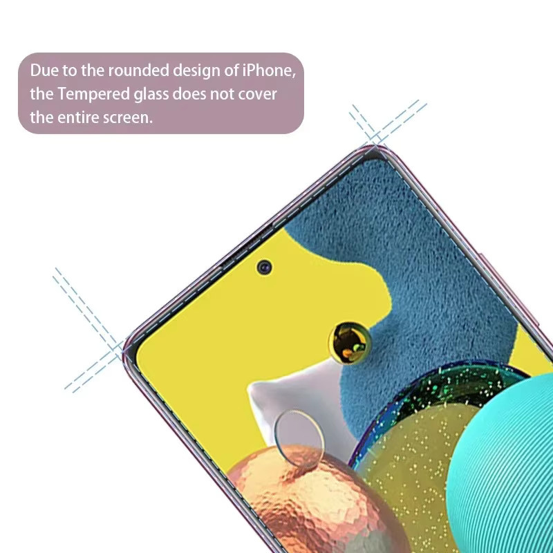 Displayschutzfolie aus gehärtetem Glas für Samsung Galaxy A14 A54 A53 A13 A33 A34 A52S 5G A52 A73 A21S A51 A72 in Transparent - Bild 3