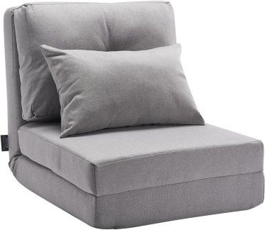 VEVOR Umwandelbares Bodensofa Schlafsofa in Grau mit Metallrahmen und Kissen, 5-fach verstellbares klappbares Lazy Sofa für Wohnzimmer und Schlafzimmer - Bild 1